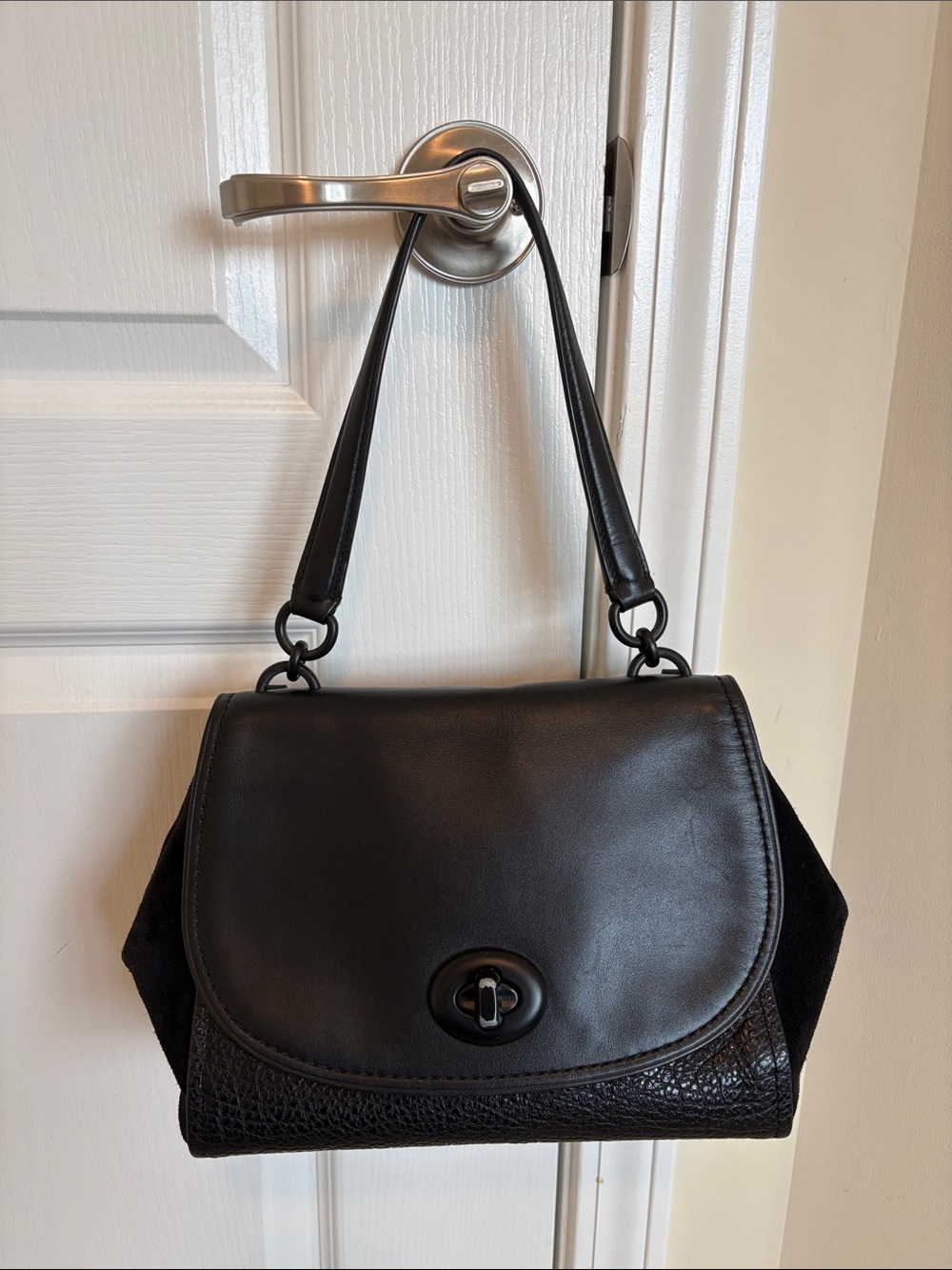 Coach Black Leather Faye Carryall Bag f22348